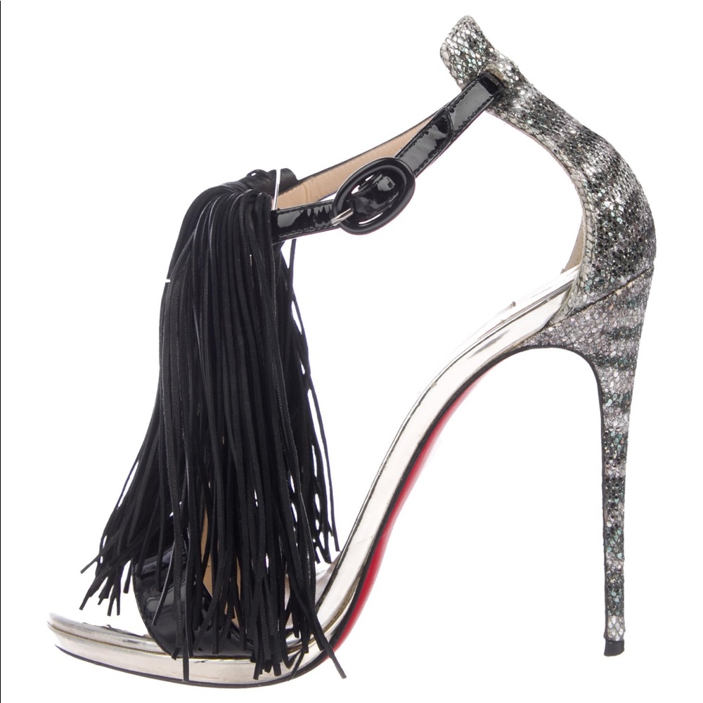CHRISTIAN LOUBOUTIN Cassanovella Fringe Sandals